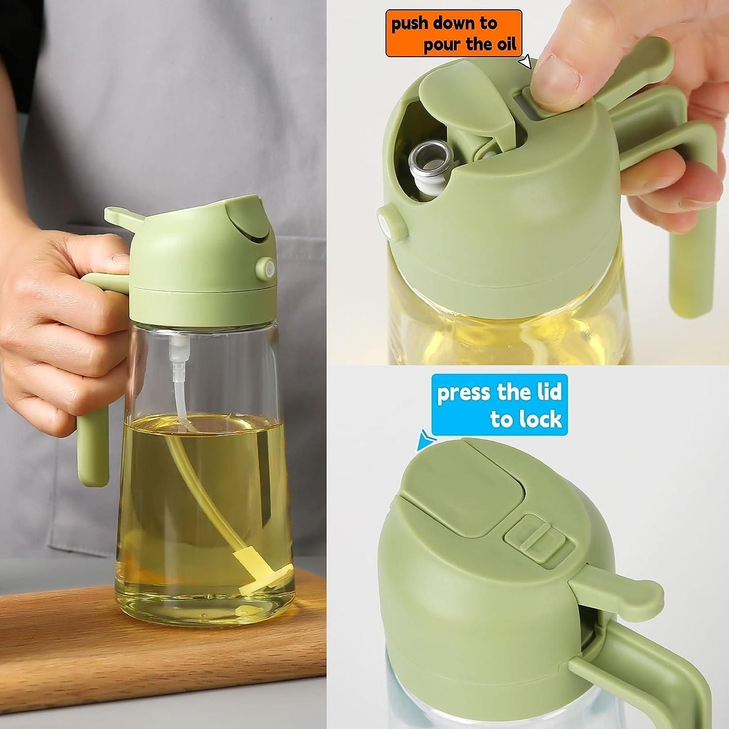 Oil Dispenser Bottle Vinegar Bottle 1000ml Bottle for Cooking Lead for Kitchen pack of 1